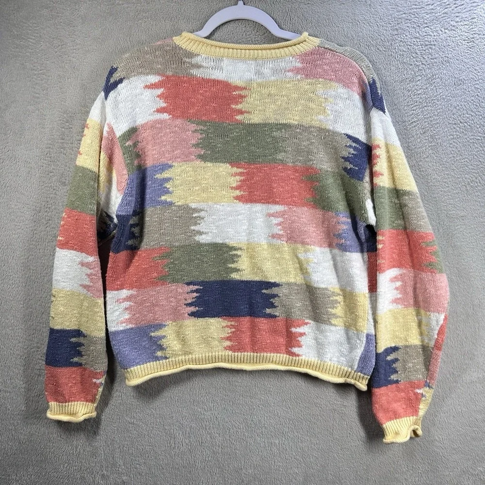 Christopher‎ & Banks Vintage Rolled Hem Sweater Women's M Aztec Pastel Southwest